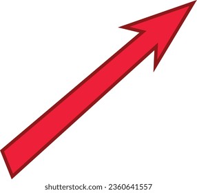 Roter Pfeil umriss Richtungssymbol auf weißem Hintergrund. flaches Design. Das beste Symbol für Ihre sozialen Medien, Website-Design, App, Logo-Design,