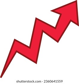 Icono de dirección delineado con flecha roja sobre un fondo blanco. diseño plano. Mejor símbolo para tu medio social, diseño de sitios web, aplicación, diseño de logotipos,
