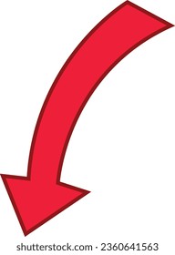 Red arrow outlined direction icon on a white background. flat design. Best symbol for your social media, website design, app, logo design,