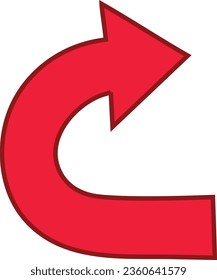 Icono de dirección delineado con flecha roja sobre un fondo blanco. diseño plano. Mejor símbolo para tu medio social, diseño de sitios web, aplicación, diseño de logotipos,