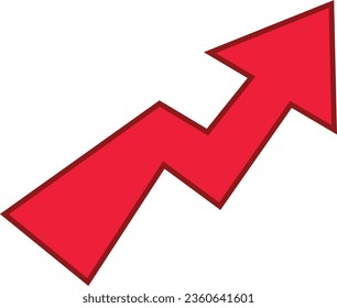 Red arrow outlined direction icon on a white background. flat design. Best symbol for your social media, website design, app, logo design,