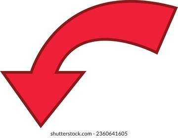 Red arrow outlined direction icon on a white background. flat design. Best symbol for your social media, website design, app, logo design,