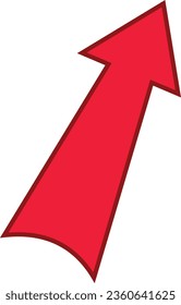 Roter Pfeil umriss Richtungssymbol auf weißem Hintergrund. flaches Design. Das beste Symbol für Ihre sozialen Medien, Website-Design, App, Logo-Design,