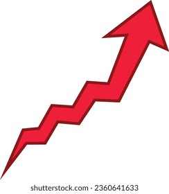 Red arrow outlined direction icon on a white background. flat design. Best symbol for your social media, website design, app, logo design,