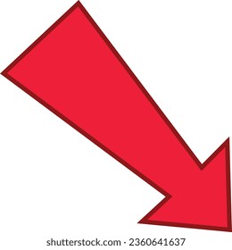 Red arrow outlined direction icon on a white background. flat design. Best symbol for your social media, website design, app, logo design,