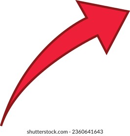 Red arrow outlined direction icon on a white background. flat design. Best symbol for your social media, website design, app, logo design,