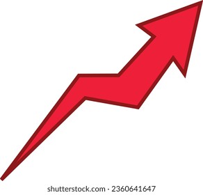 Icono de dirección delineado con flecha roja sobre un fondo blanco. diseño plano. Mejor símbolo para tu medio social, diseño de sitios web, aplicación, diseño de logotipos,