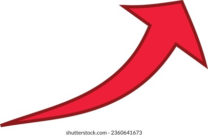 Icono de dirección delineado con flecha roja sobre un fondo blanco. diseño plano. Mejor símbolo para tu medio social, diseño de sitios web, aplicación, diseño de logotipos,