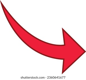 Red arrow outlined direction icon on a white background. flat design. Best symbol for your social media, website design, app, logo design,
