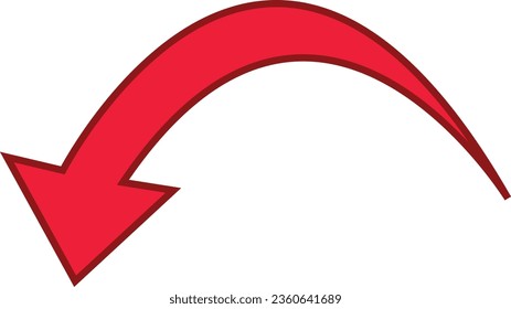 Red arrow outlined direction icon on a white background. flat design. Best symbol for your social media, website design, app, logo design,