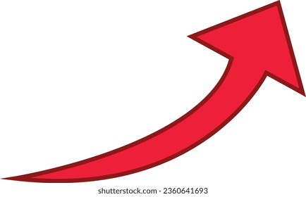 Red arrow outlined direction icon on a white background. flat design. Best symbol for your social media, website design, app, logo design,