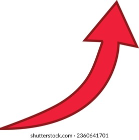 Icono de dirección delineado con flecha roja sobre un fondo blanco. diseño plano. Mejor símbolo para tu medio social, diseño de sitios web, aplicación, diseño de logotipos,