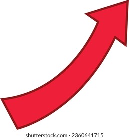 Icono de dirección delineado con flecha roja sobre un fondo blanco. diseño plano. Mejor símbolo para tu medio social, diseño de sitios web, aplicación, diseño de logotipos,