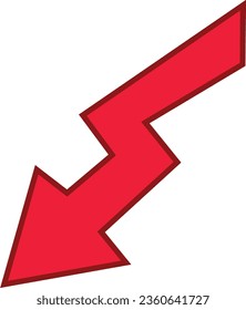 Icono de dirección delineado con flecha roja sobre un fondo blanco. diseño plano. Mejor símbolo para tu medio social, diseño de sitios web, aplicación, diseño de logotipos,