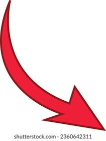 Icono de dirección delineado con flecha roja sobre un fondo blanco. diseño plano. Mejor símbolo para tu medio social, diseño de sitio web, aplicación, diseño de logotipo.