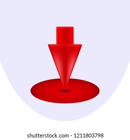 Red arrow pin design, navigation symbol, download icon