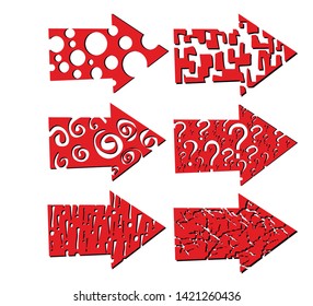 red arrow pointers with different design
