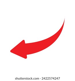 Red arrow pointing down. Business arrow. business financial loss graph concept. Vector illustration. Eps file 122.