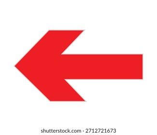 Flecha roja que apunta a la izquierda sobre fondo transparente para fines de dirección o navegación en materiales de diseño y comunicación