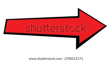 Red arrow pointing right, a clear isolated directional graphic element for navigation and user interface design.