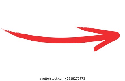 Red arrow pointing to the right with a curved tail and two smaller arrows at the end