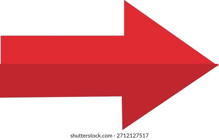 Red arrow pointing right, directional symbol, move forward icon Vector