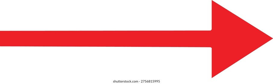Red Arrow Pointing Right with Triangular Head