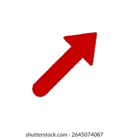 red arrow pointing upwards right side direction isolated on a white 