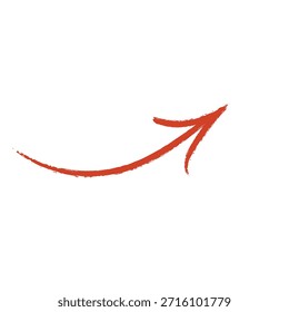 Flecha roja que apunta hacia arriba y hacia la derecha en un Vector de fondo blanco