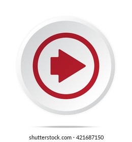 Red Arrow Right icon on white web button