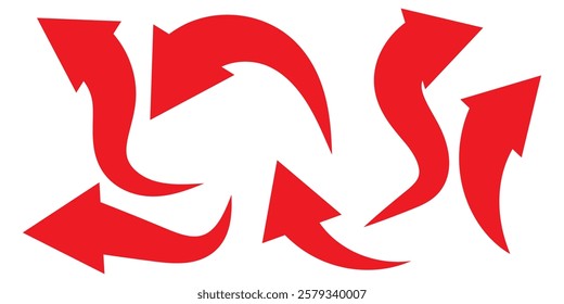 Red arrow Right vector Direction isolated on a white background. Simple red arrow	