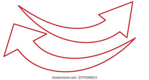 Red arrow Right vector Direction isolated on a white background. Simple red arrow	