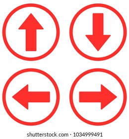 red arrow set icon outline vector