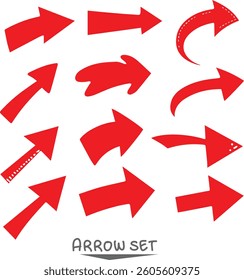 red arrow set on white background EPS 