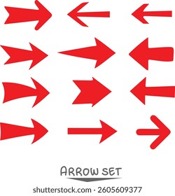 red arrow set on white background EPS 