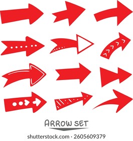 red arrow set on white background EPS 