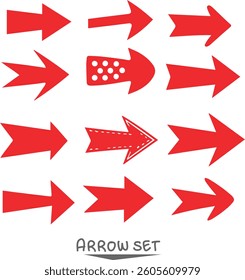 red arrow set on white background EPS 