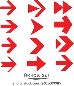 red arrow set on white background EPS 