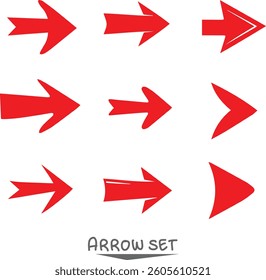 red arrow set on white background EPS 
