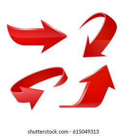 Red arrow set. Vector