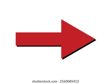 Red arrow with shadow pointing to the right