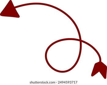signo de forma de flecha roja aislado