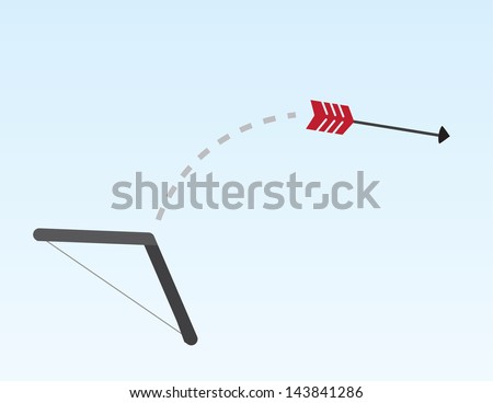 Red arrow shooting across the sky 