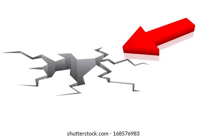 Red Arrow Showing Financial Collapse 