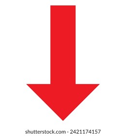 Red arrow, Simple illustration of red arrow, Icon red arrow direction on a white background,7891