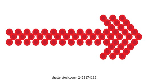 Roter Pfeil, einfache Illustration des roten Pfeils, Symbol mit rotem Pfeil auf weißem Hintergrund,7891