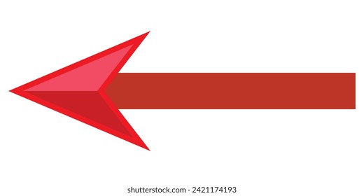 Red arrow, Simple illustration of red arrow, Icon red arrow direction on a white background,7891