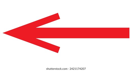 Red arrow, Simple illustration of red arrow, Icon red arrow direction on a white background,7891