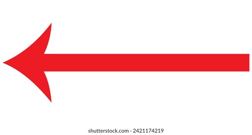 Red arrow, Simple illustration of red arrow, Icon red arrow direction on a white background,7891