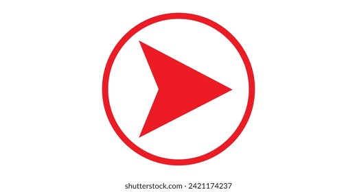 Red arrow, Simple illustration of red arrow, Icon red arrow direction on a white background,7891
